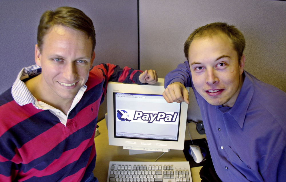 Elon Musk and Peter Thiel in the early 2000, when working at Paypal